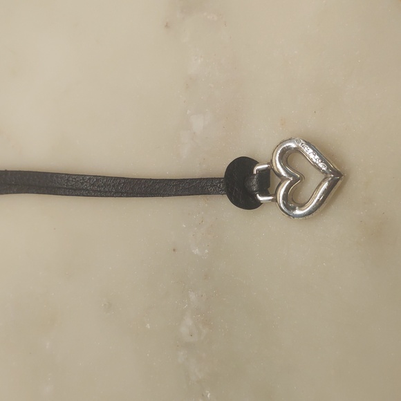 Brighton 3D Silver Heart Signature Purse Charm On Black Leather Strap, EUC! - Picture 12 of 12